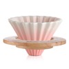 Bincoo Ceramic Coffee Dripper,Pour Over Coffee Dripper with Wood Stand,