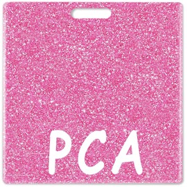 Abamilaka Pink PCA Badge Buddy Card Acrylic Bling Horizontal Badge Reel Holder Buddies Nursing Nurse Gifts for Women Glitter Identification Tags Nursing Accessories ID Name Cards