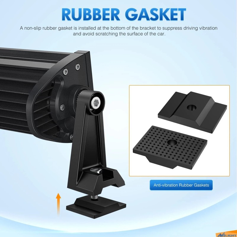 Nilight Universal Side-Mounted Adjustable Brackets Kits With Rubber Pads