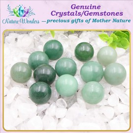 Nature Wonders Crystal Ball Sphere Green Aventurine 12 Spheres 18-22mm, About 0.8" for Reiki, Energy Healing, Meditation, Palm Stones, TouchStones