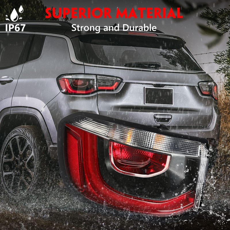 Huray Left Outer Tail Light Fit for Jeep Compass 2017-2021