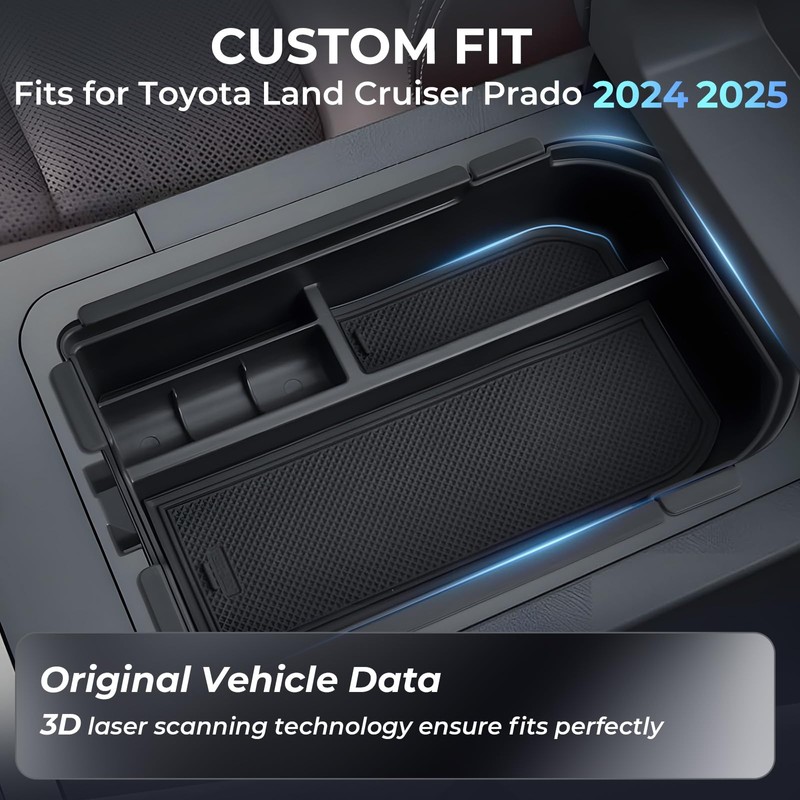 Double Layer Center Console Organizer for Toyota Land Cruiser Prado