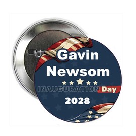2.25" Gavin Newsom Inauguration Day 2028 Pin Pinback Button Badge Brooch
