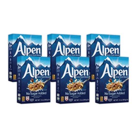 Alpen Muesli Cereal, No Sugar Added, 14 Ounce (Pack of 6)