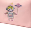 Spaceman Embroidered Mini Makeup Bag Zipper Closure Multi Compartment Travel