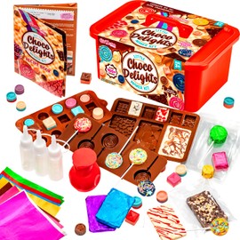GirlZone Little Choco Delights Maker Kit, Chocolate Making Set for Kids with Candy Bar Molds, Lolly Sticks & Wrappers, Fun Creative Activity, Christmas & Holiday Gift for Girls Ages 8+
