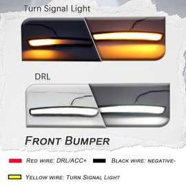 GEEGEETOP Front Fog Light LED Bumper Grille Intake Trim Kit for Toyota Camry 2025 LE XLE,Turn Signal Light & Daytime Running Light,2 PCS