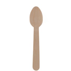 BambooMN Brand - 5.5" Disposable Wood Spoon, 100 Pieces