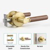 YAGU Wooden Round Passage Lever Door Handle Non-Locking Lever Set