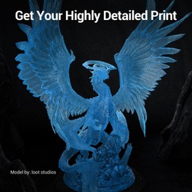 UNIFORMATION 3D Printer Resin Standard Fast UV Curing Plant-Based 3D Resin Liquid with High Precision Low Viscosity Suit for SLA/LCD/DLP Printing Transparent, Clear Blue 1KG