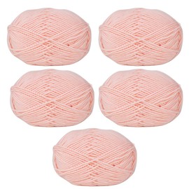 5 Rolls 50 Grams Soft Cotton Crochet Yarn Skein Knitting Thread String for Christmas Ornaments Scarf Beanie Hat Winter Accessories Dolly Craft Weaving (Pink)