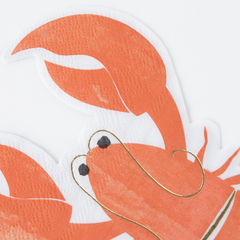 Meri Meri - Servilletas de langosta (paquete de 16)