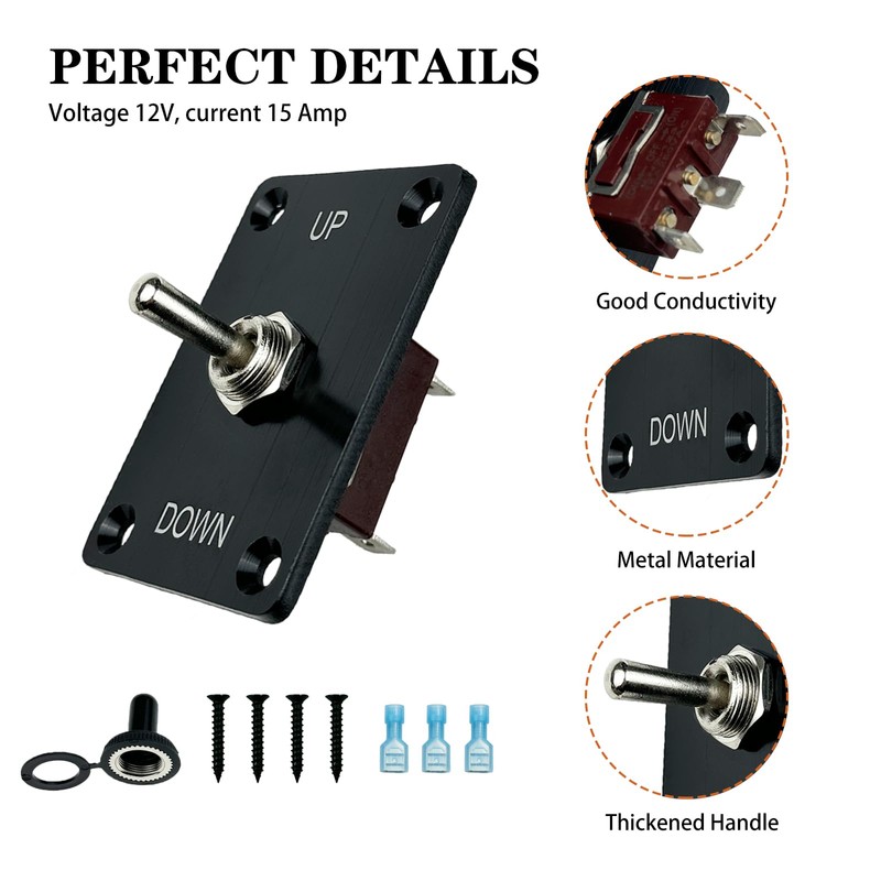 Momentary Toggle Switch, SPDT 3 Pin (ON)-Off-(ON) Toggle Switch, 12V