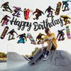 Skateboard Birthday Banners Skateboard Birthday Party Supplies 2Pcs Skateboard Themed