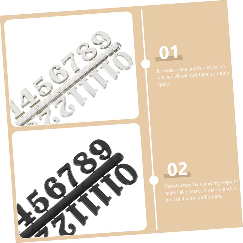 LALAFINA 45 Sets Arabic Clock Numerals Replacement DIY Digital Numbers