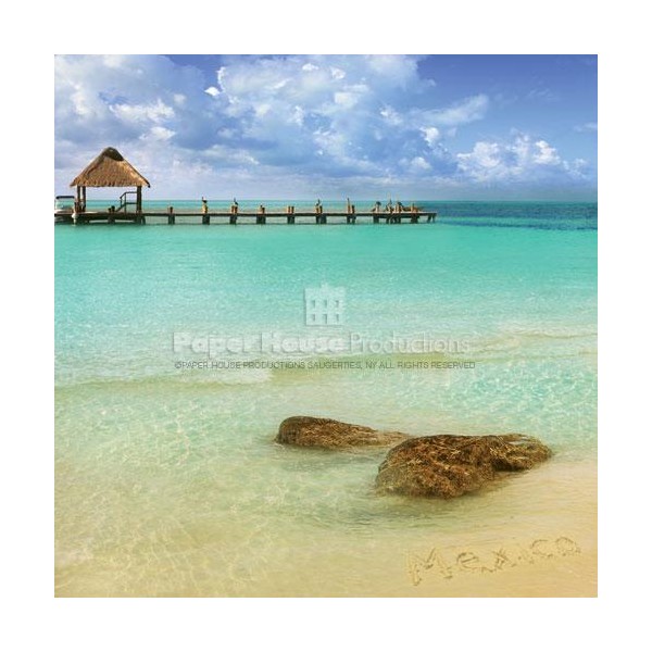 12" Mexico Paper House Vacation Cancun Beach Scrapbook 5 sheets Carribean