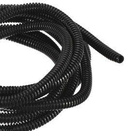 DMiotech 10ft Wire Loom Split Tubing 1/4 Inch, Cord Protectors from Pet Flexible Conduit Cable Management for Office, Home, Garden, Black