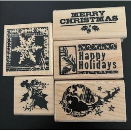 Inkadinkado Lot of 5 different Christmas theme rubber stamps by Inkadinkado New & Unused