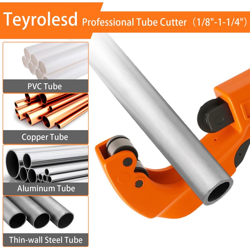 Teyrolesd Pipe Cutter Tool 1/8" to 1-1/4" (3-32mm) Heavy Duty