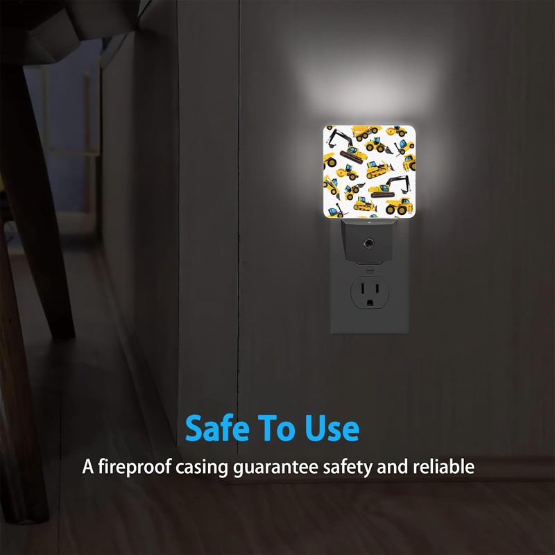 Meikosks Construction Machines Night Light,Tractor Night Lights Plug into Wall