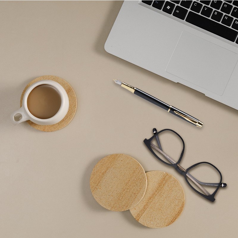 YONGHEE Absorbent Coasters Set of 6, Desert-Like Patterns Natural Sandstone