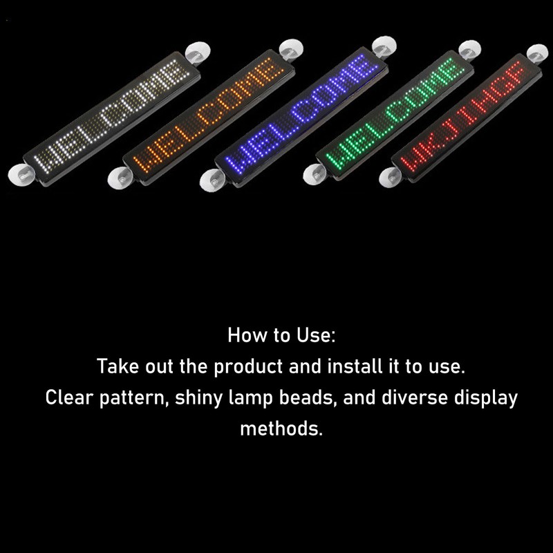 Scrolling LED Sign Programmable Red Light Display Screen 12x72 Resolution