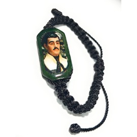 Chavarrieta Black Jesus Malverde Thread Bracelet Pulsera negra de hilo de Jesus Malverde