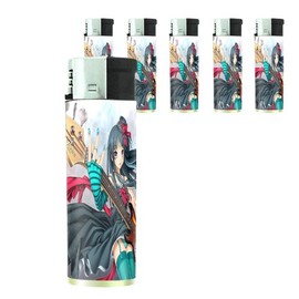 Butane Refillable Electronic Lighter Set of 5 Pieces Anime Design-005