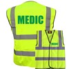 Medic Yellow Hi Vis Viz Safety Vest Waistcoat, Reflective High