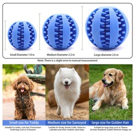 Interactive Dog Treat Ball Toys for Aggressive Chewers Teething Toys to Keeping Them Busy Dogs Balls Food Treats Feeder Chew Ball for Small Medium Large Dogs (Calibre 2.2 in for Medium Dog)