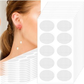 500PCS Clear Ear Lobe Support Patches for Earrings, Clear Earring Stickers for Heavy Earrings (0.59 x 0.49inch) & Earring Tape Covers for Sports Support Patches for Long Time