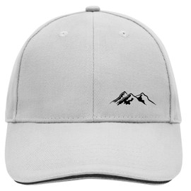 Huuraa Cappy Hat Mountain Silhouette Mountain Unisex Cap Size with Motif for All Mountain Athletes Gift Idea for Friends and Family, Dark grey/white