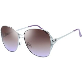 The Fresh Classic Crystal Elegant Women Beauty Design Sunglasses Gift Box (L156-Silver, Brown/Purple)