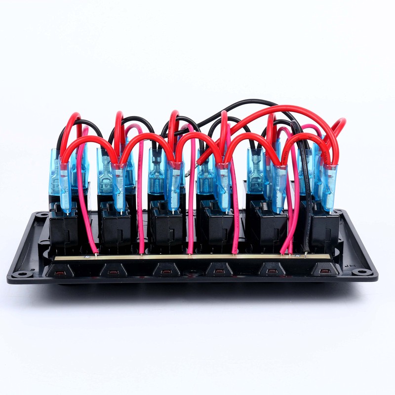 Amarine Made 6 Gang Red LED Indicators Rocker & Circuit