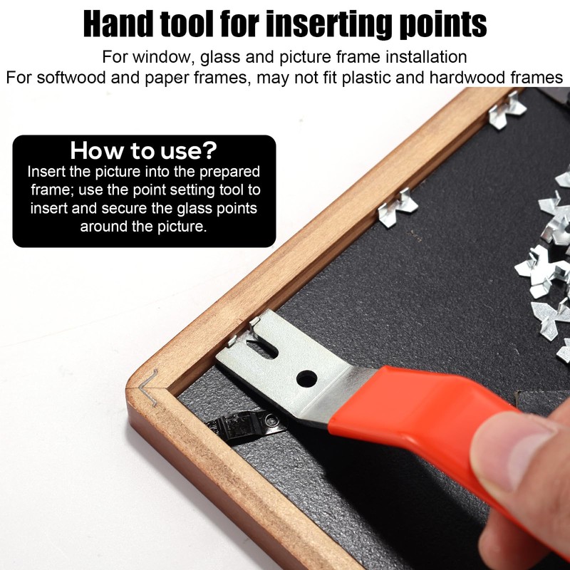 Glazier Setting Tool, Glazier Tools Kit with 120pcs Push Points