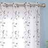 Deconovo Eyelet Leaves Embroidery Voile Curtains Decorative Net Curtains Semi
