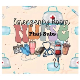 Unbranded 20oz Sublimation Tumbler Wrap ER Nurse Ready To Press Heat Transfer