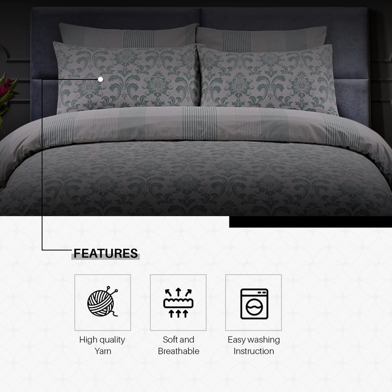Divine Textiles 100% Pure Cotton Printed Reversible Duvet Quilt Cover