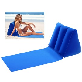 lasuroa Inflatable Beach Lounge Chair, Portable Beach Mat Lounge Chair Flocked Surface PVC Base Reclining Beach Mat Lounger for Lawn Outdoors Camping Travel Beach