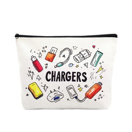 Charger and Cable Organiser Bag for Women Men Travel Bag for Cables and Plugs Cosmetic Makeup Pouch Bag Small Toiletry Bag Gifts for Best Friend Daughter Son Christmas Gifts Chargers Bag