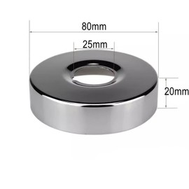 2 Pieces Diameter 25 mm (3/4 Inch) Cover Rosette Stainless Steel, Chrome-Plated Pipe Cover, Tap Cover, Pipe Cover, Wall Rosette Stainless Steel, Rosettes for Shower Fittings, Taps, Radiators (Silver,