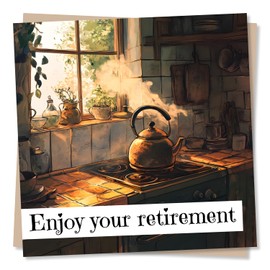 Sweet Happy Retirement Card For Loved One - Warm, Tea Lover, Cosy, Brew, Comfy - Enjoy Your Retirement - For Colleague, Dad, Mum, Grandad, Nan, Grandma, Grandpa, Aunt, Uncle