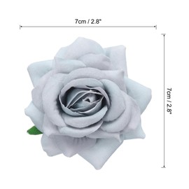 MECCANIXITY 12 Pcs Rose Flower Hair Clips 3 Inch Flower Hair Pins Flower Brooch for Women Hair Accessories Light Grey