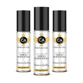 CA Perfume Impression of T. Ford Neroli Portofino For Women & Men Replica Fragrance Body Oil Dupes Alcohol-Free Essential Aromatherapy Sample Travel Size Long Lasting Attar Roll-On 0.3 Fl Oz-X3