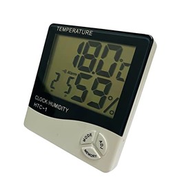 Indoor Digital Thermometer Hygrometer, Accurate Room Temperature Gauge Humidity Monitor with Alarm Clock - Easy to Read, Max/Min Records, LCD Display, ℃/℉ function
