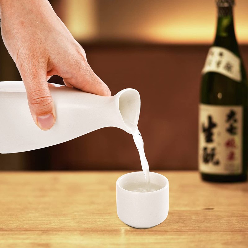 Tosnail 7 Pieces Ceramic Japanese Sake Set, 1 Serving Carafe