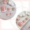 French Tip Press on Toenails Short Square Fake Toenails White