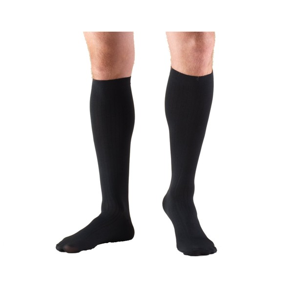 Truform Compression Socks, 8-15 mmHg, Men's Dress Socks, Knee High Over Calf Length, Black, X-Large (8-15 mmHg)