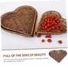 Mikinona 1Pc Natural Woven Rattan Fruit Basket Creative Tabletop Snack