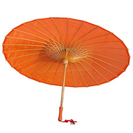 AEAOA Plain Bamboo Cloth Parasol Umbrella Great for Wedding Party Favor (Orange)